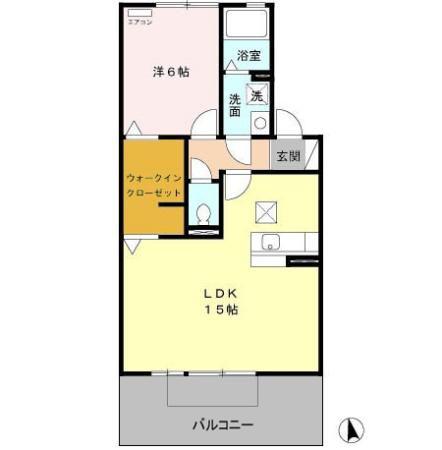 マインド宝(1LDK/1階)の間取り写真