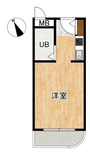 プレアール楠葉東山(1K/1階)の間取り写真