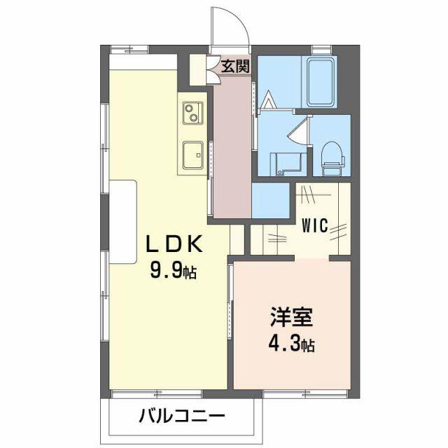 グリーンメゾン(1LDK/2階)の間取り写真