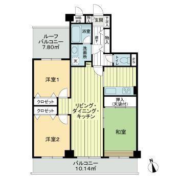 ライオンズマンション津田沼第6(3LDK/5階)の間取り写真