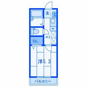 ステーションヴィラ大口Ⅰ(1K/3階)の間取り写真