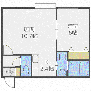 フィーノ美園(1LDK/2階)の間取り写真