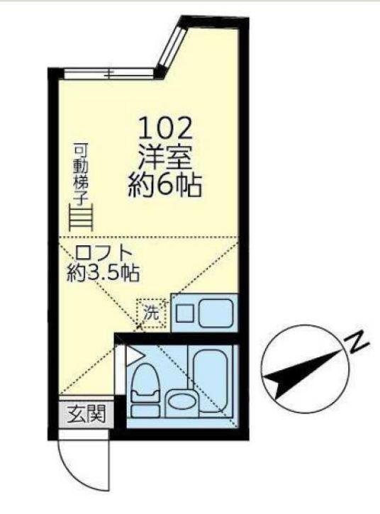 ユナイト港南サイレンスター(ワンルーム/1階)の間取り写真