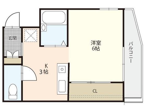 K.K BLD(1K/8階)の間取り写真