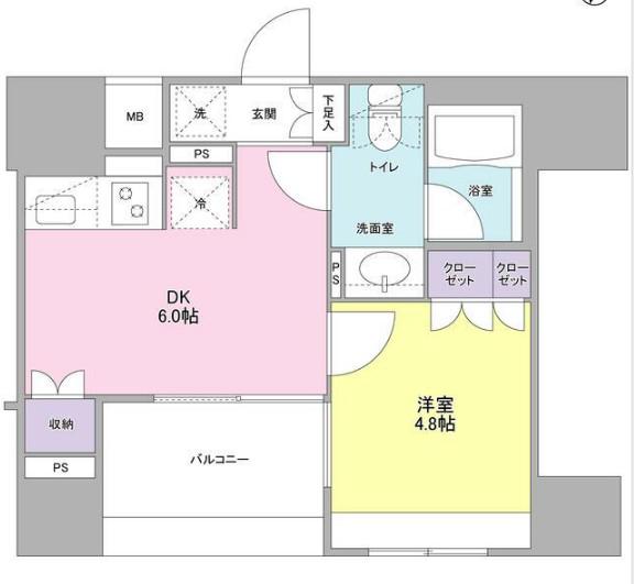 コンフォリア池袋DEUX(1DK/5階)の間取り写真