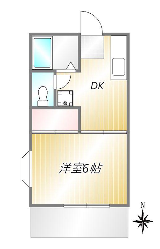 ファミーユ成瀬(1K/2階)の間取り写真