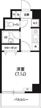 ヴィラクリヤマ(1K/3階)の間取り写真