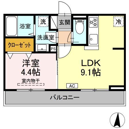 スマイル25(1LDK/2階)の間取り写真