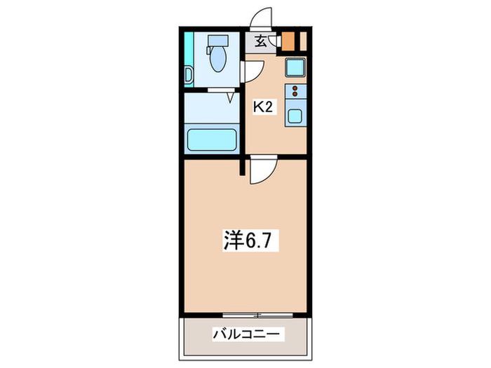 アザーレ・バモス登戸II(1K/1階)の間取り写真