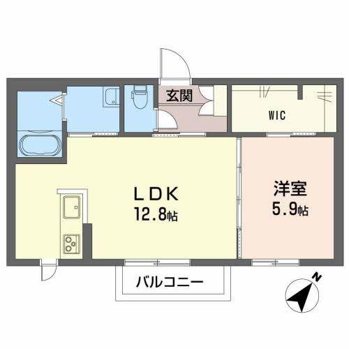 クレールセージ(1LDK/1階)の間取り写真
