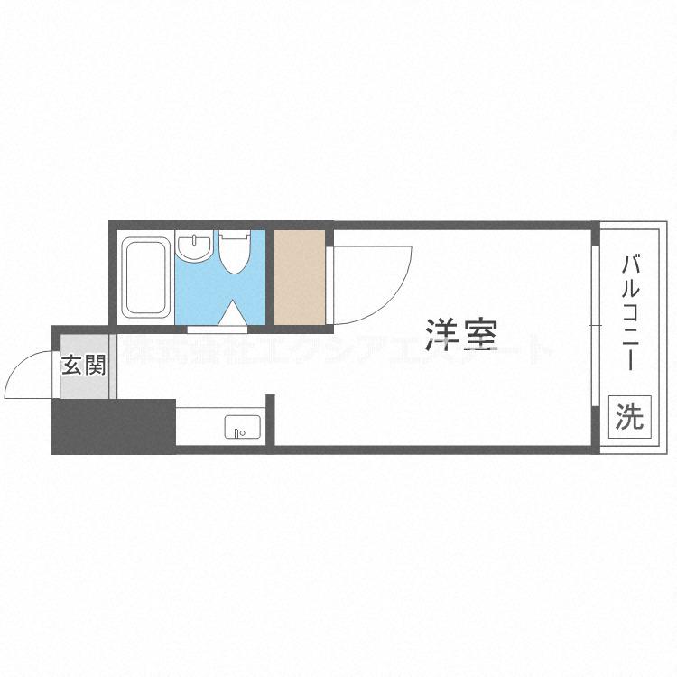 シャルム玉川(1K/2階)の間取り写真