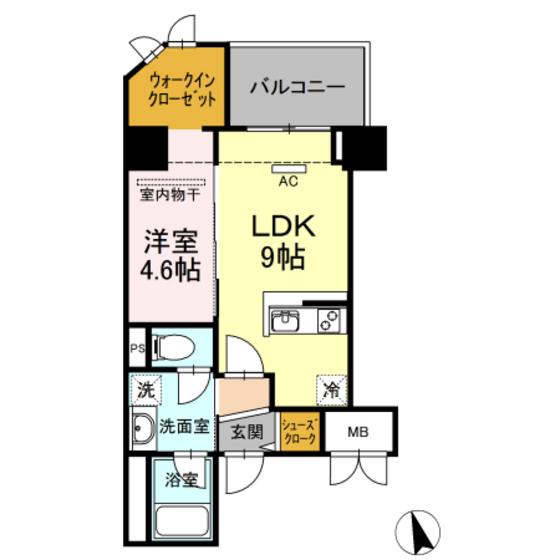リモッカ大手町(1LDK/8階)の間取り写真