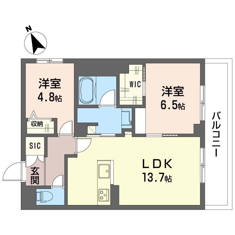 大隅ビル(2LDK/3階)の間取り写真