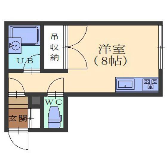 ハイツたかし(ワンルーム/2階)の間取り写真
