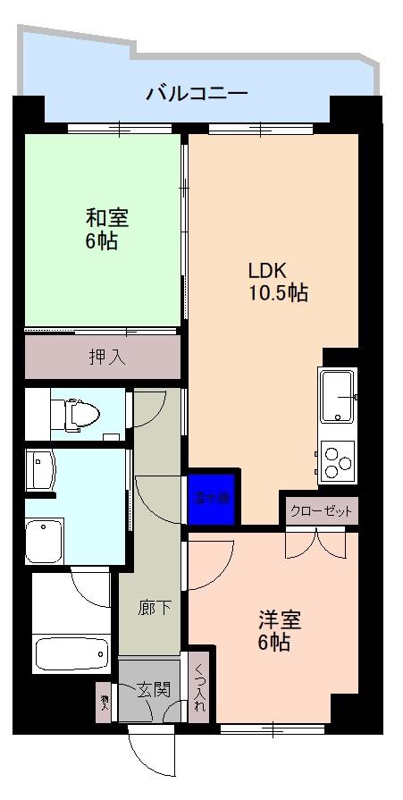 トレフォイルナカノブ(2LDK/7階)の間取り写真