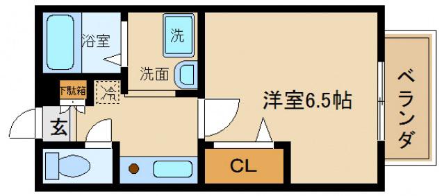 セジュールZIROZA B棟(1K/1階)の間取り写真
