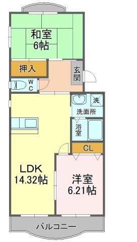アプリットハマナコ(2LDK/1階)の間取り写真