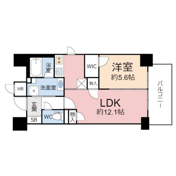 ブリリアント同心(1LDK/5階)の間取り写真