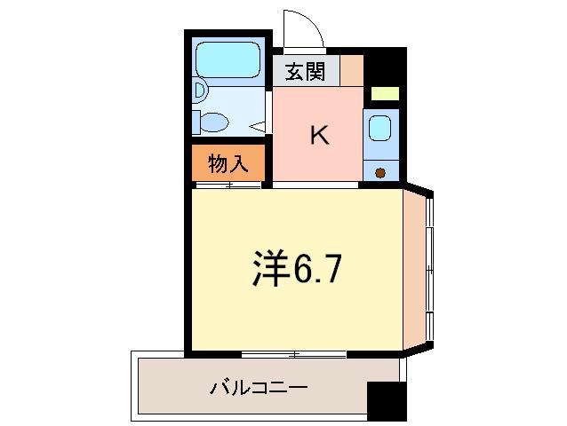 ダンディライオン住吉(1K/2階)の間取り写真