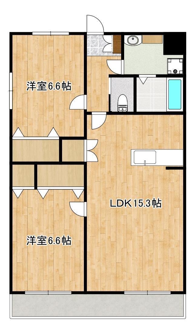 クラシード・ルネス出水(2LDK/3階)の間取り写真