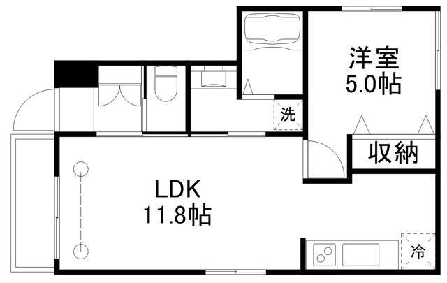 PARK SIDE HAUS(1LDK/1階)の間取り写真