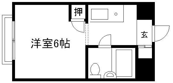 KTマンション(1K/2階)の間取り写真