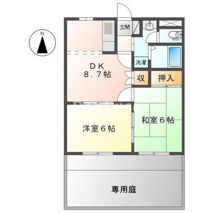 シャトーサンタ(2DK/1階)の間取り写真