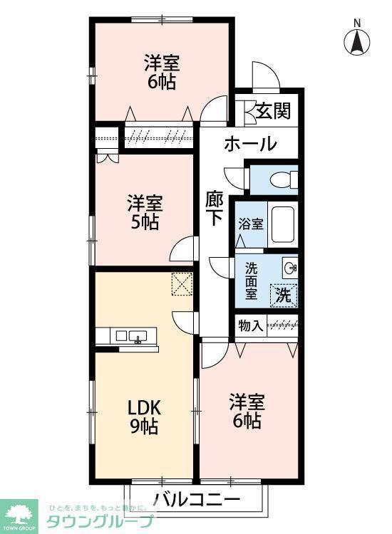ヴェルドミール逆井(3DK/2階)の間取り写真
