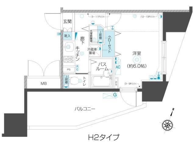 フェニックス板橋大山(1K/11階)の間取り写真