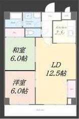 サンライズ有(2LDK/4階)の間取り写真
