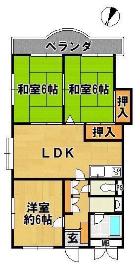 ドミネート南が丘(3LDK/3階)の間取り写真