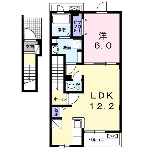パーク S(1LDK/2階)の間取り写真