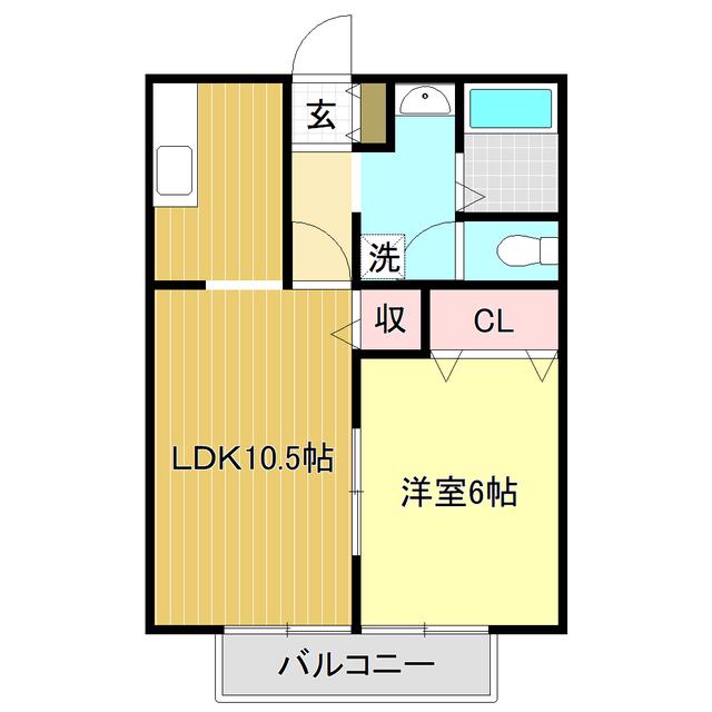 リベール高須(1LDK/2階)の間取り写真