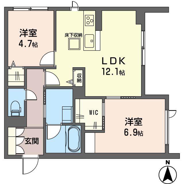 CHARMANT DAITA(2LDK/1階)の間取り写真