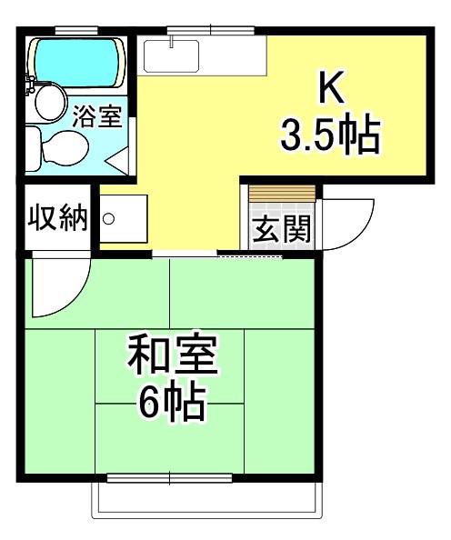 メゾン清香(1K/1階)の間取り写真
