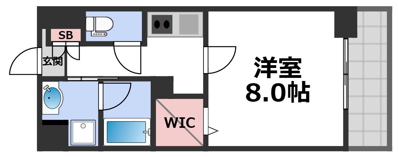 グランパシフィック田島LUXE(1K/3階)の間取り写真