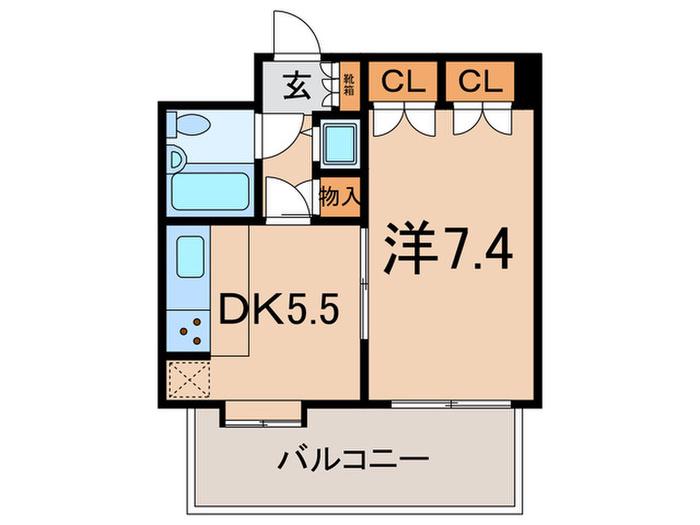 藤和西蒲田コープ(1DK/5階)の間取り写真