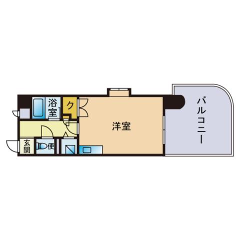 クレアトール百道(ワンルーム/3階)の間取り写真