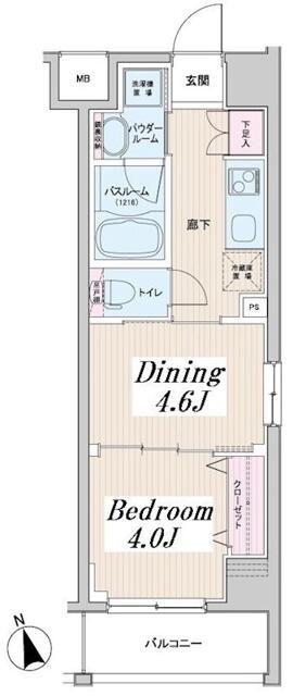 日神デュオステージ浅草II(1DK/5階)の間取り写真