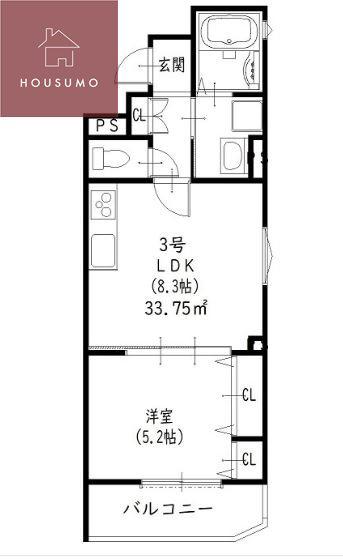 クリエオーレ津の辺町I(1LDK/1階)の間取り写真