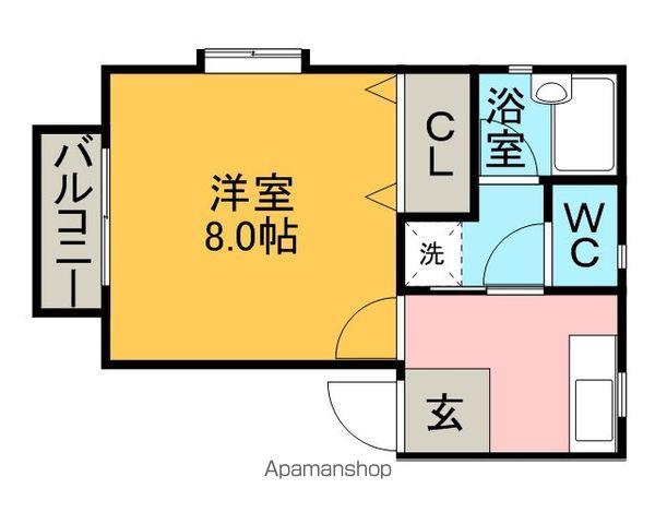 クローバーハウス(1K/1階)の間取り写真