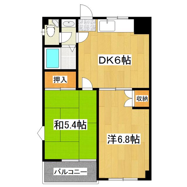 蔵前コーポ(2DK/2階)の間取り写真