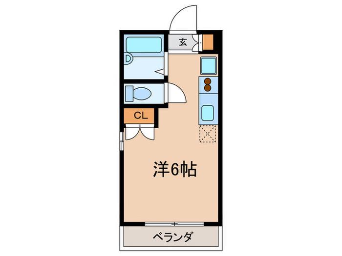 テラス尾山台(ワンルーム/2階)の間取り写真