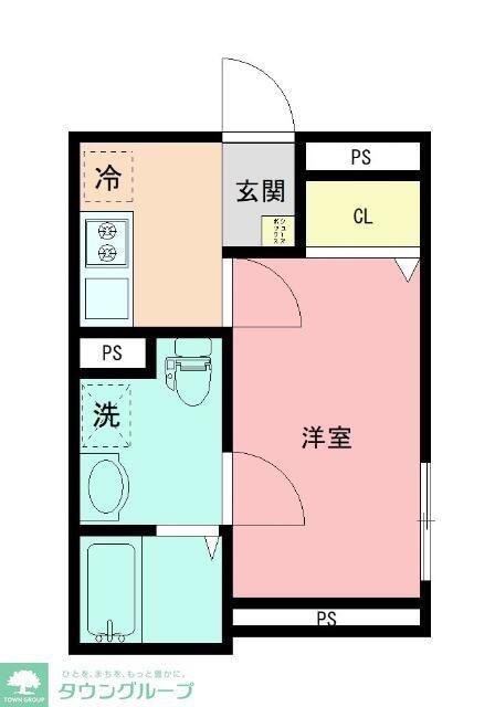 REBERTY瀬谷(1K/2階)の間取り写真