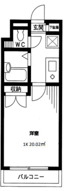 サンクレスト新浦安(1K/2階)の間取り写真