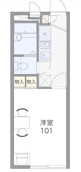 フォレ長沼(1K/2階)の間取り写真