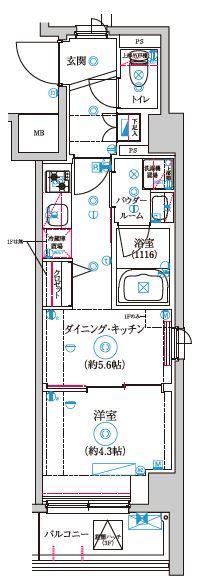 セジョリ高井戸II(1DK/1階)の間取り写真