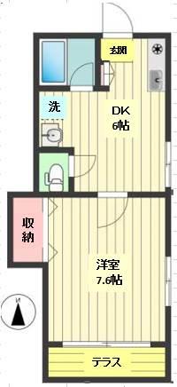 キャスナ志村(1DK/1階)の間取り写真