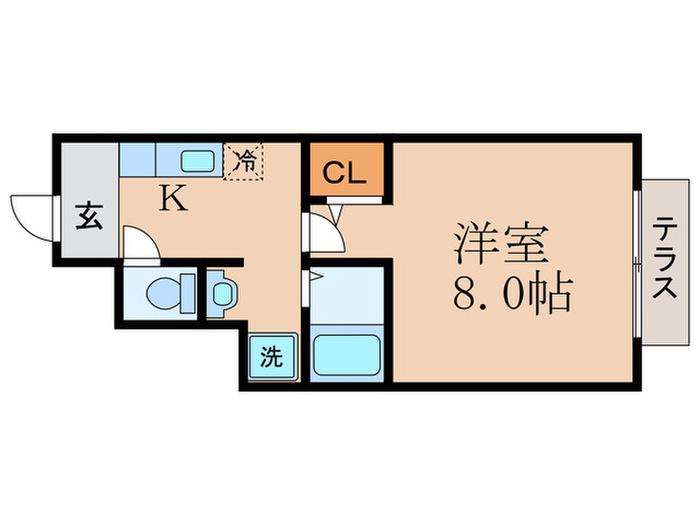 リマーレ山科(1K/1階)の間取り写真