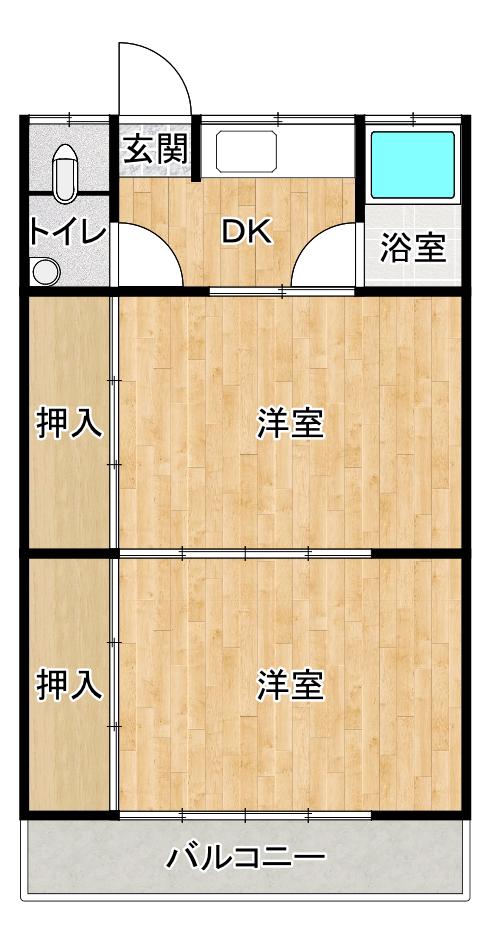 伊藤アパート(2K/2階)の間取り写真